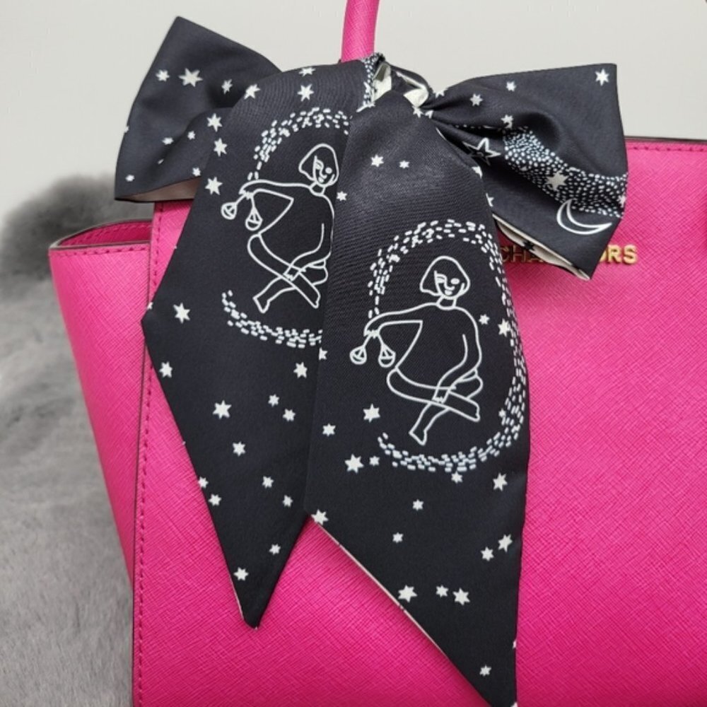 Libra Zodiac Sign Silk Twilly Scarf